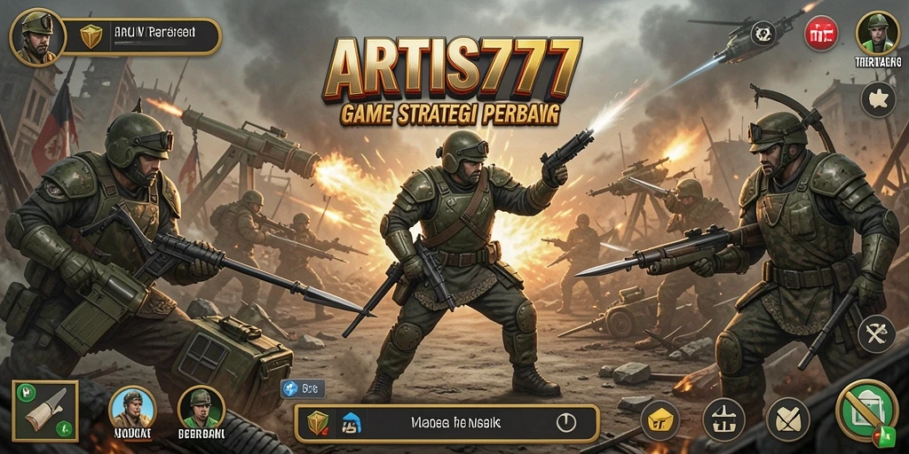 Tampilan gameplay mendebarkan dari ARTIS777 yang menunjukkan aksi pertempuran strategis.