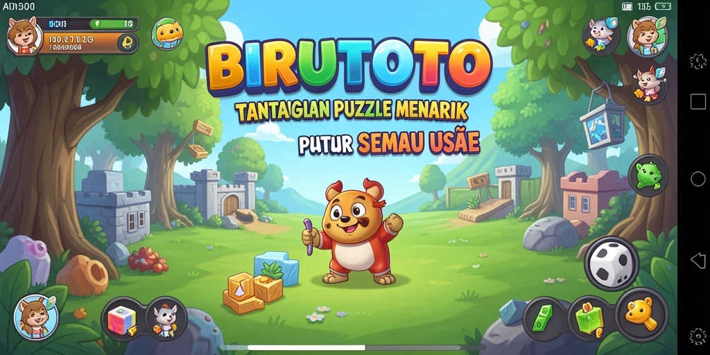 Tangkapan layar gameplay BIRUTOTO yang menunjukkan tantangan Puzzle.