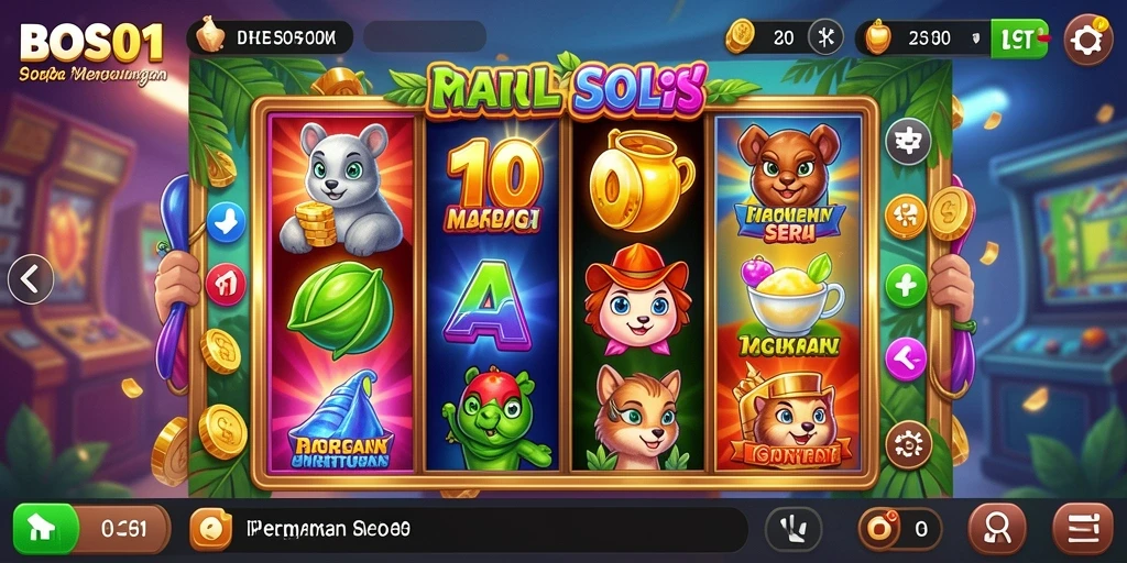 Tampilan menawan gameplay slot yang penuh warna.