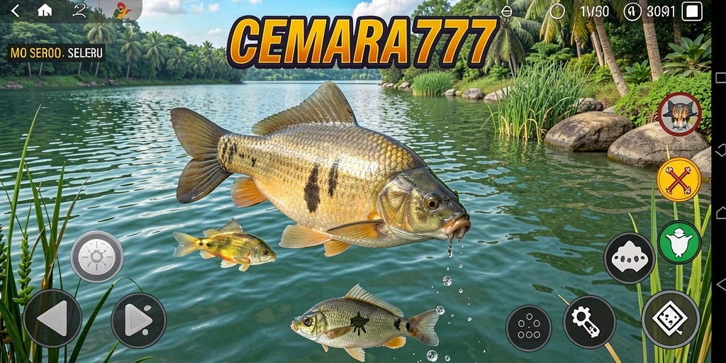 Gameplay CEMARA777 yang menampilkan momen menangkap ikan.