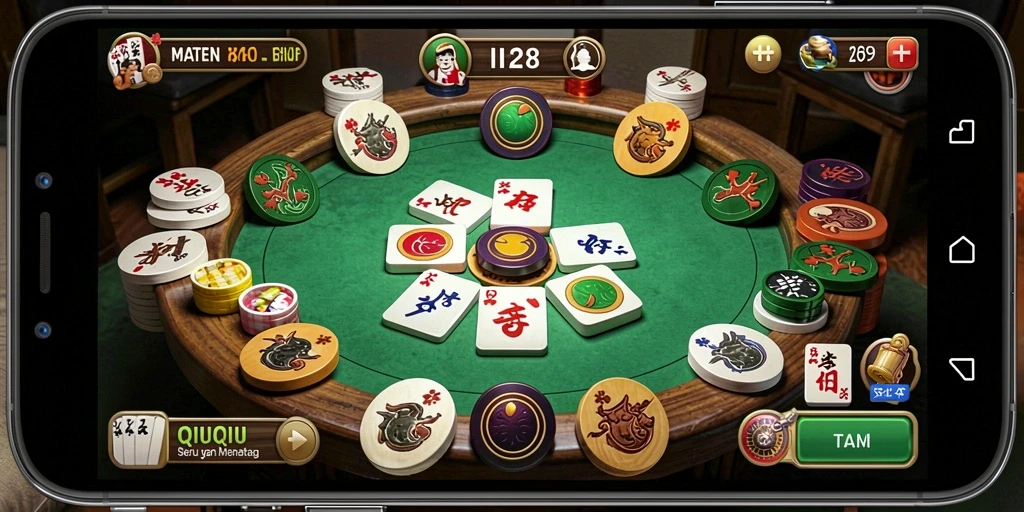 Tampilan gameplay QiuQiu yang menarik dan kompetitif.