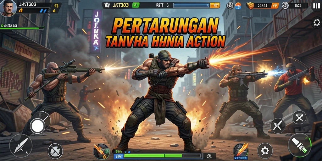 Tampilan gameplay dari JKT303 yang mendebarkan dan penuh aksi.