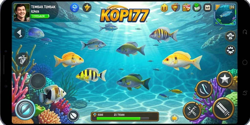 Gameplay seru KOPI77 yang mendebarkan saat menembak ikan.