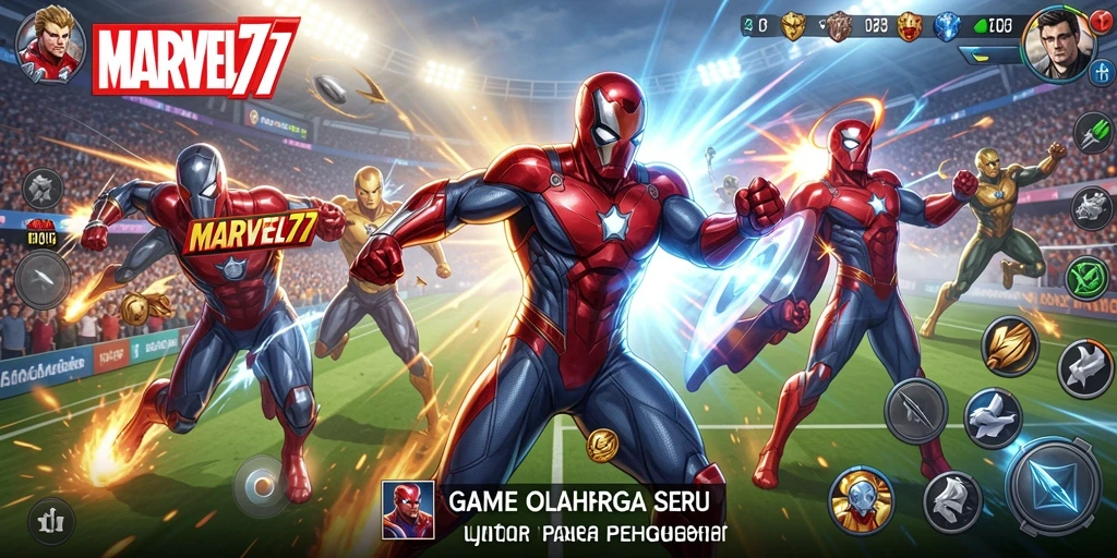 Screenshot gameplay MARVEL77 menunjukkan aksi seru di lapangan.