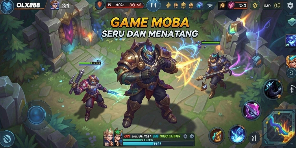 Tangkapan layar OLX888 menampilkan pertempuran epik antara para pahlawan.