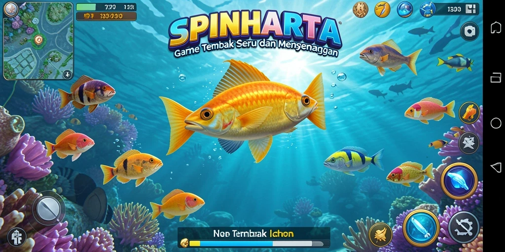 Tampilan gameplay seru dari SPINHARTA yang penuh warna.