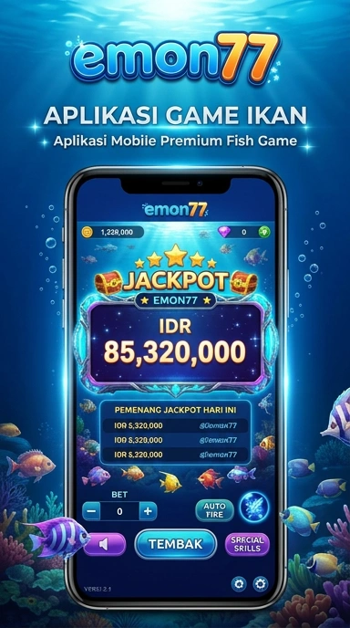 Tampilan antarmuka pengguna aplikasi emon77 yang modern.